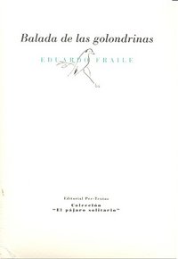 BALADA DE LAS GOLONDRINAS PT-1014, de Fraile | portada del libro