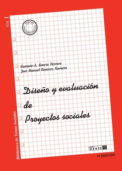 DISEÑO Y EVALUACION DE PROYECTOS SOCIALES, de GARCIA HERRERO | portada del libro
