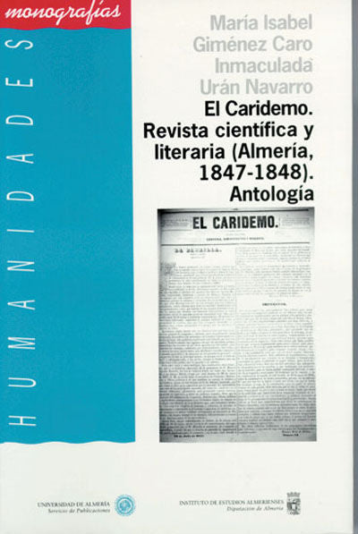 El Caridemo. Revista científica y literaria (Almería 1847-1848). Antología, de Giménez Caro | portada del libro