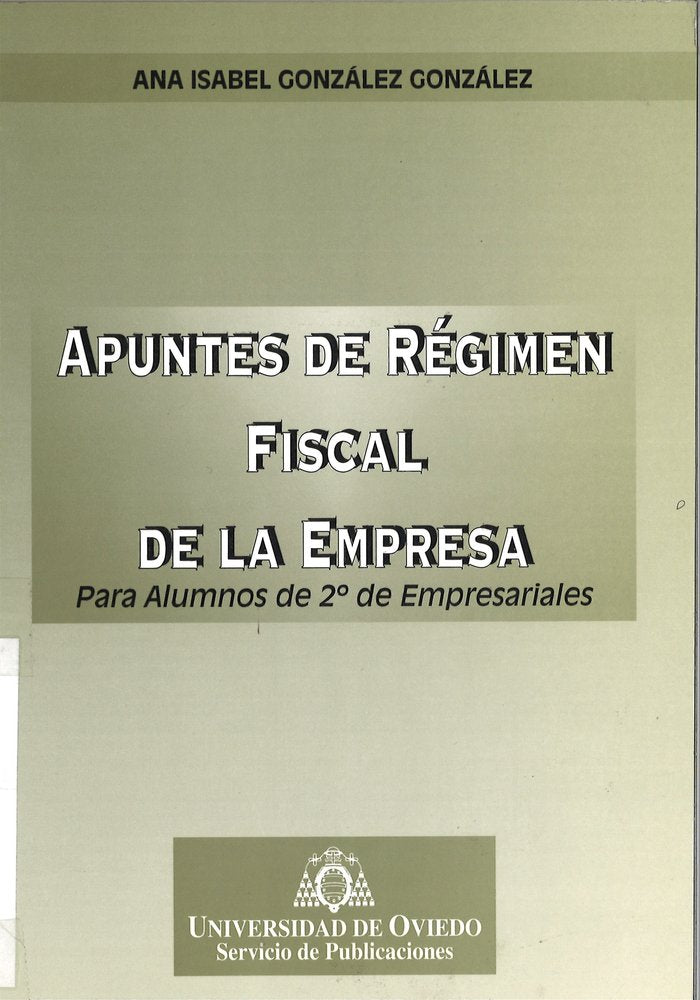 Apuntes de régimen fiscal de la empresa, de González González | portada del libro