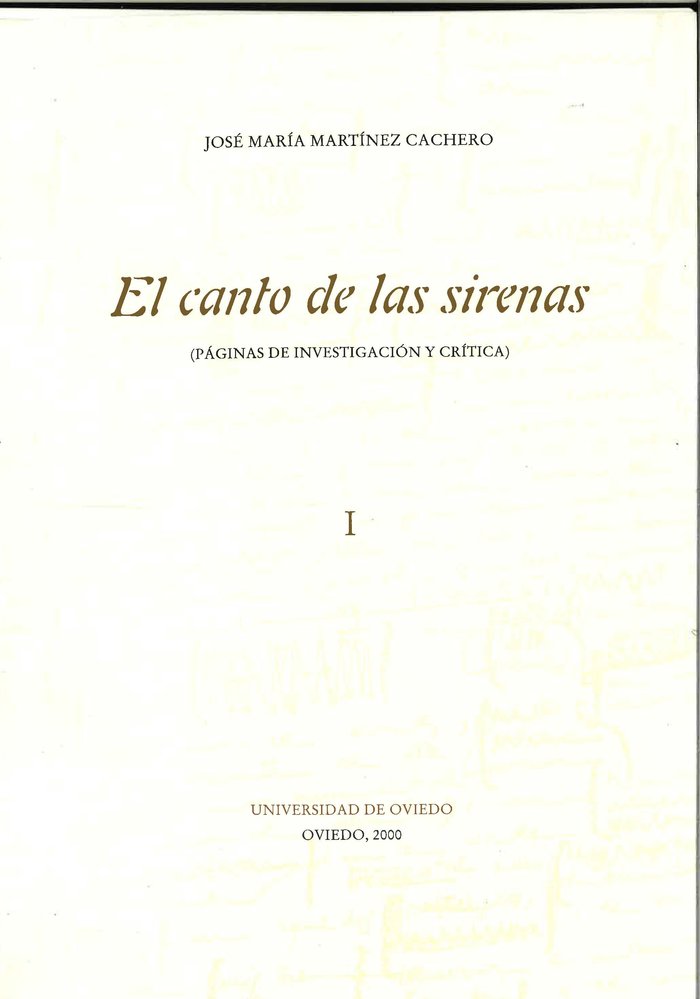 El canto de las sirenas, de Martínez Cachero | portada del libro