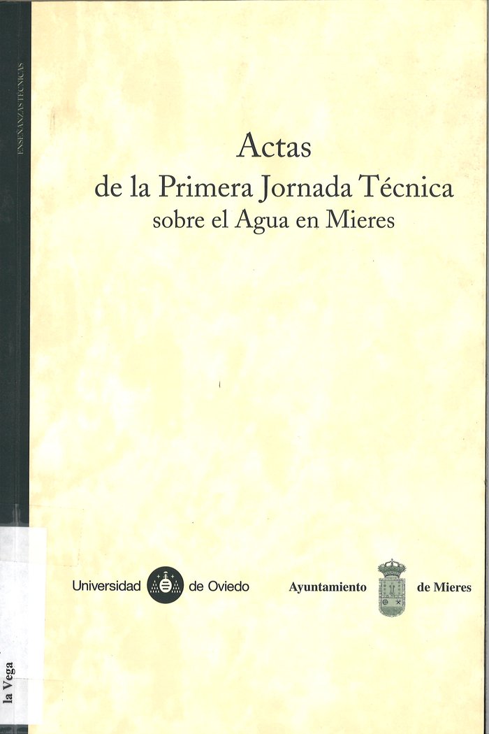 Actas de la primera jornada técnica sobre el agua en Mieres, de Fernández Álvarez | portada del libro