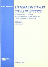Litterae in titulis, tituli in littteris, de Miró Vinaixa | portada del libro