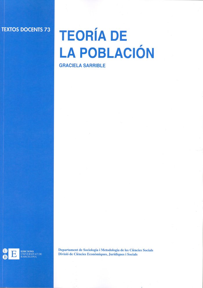 Teoría de la población, de Sarrible Pedroni | portada del libro
