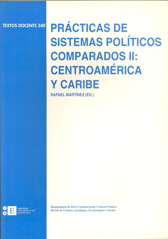 Prácticas de sistemas políticos comparados II: Centroamérica y Caribe, de Martínez Martínez | portada del libro