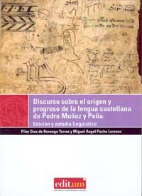 Discurso sobre el Origen y Progreso de la Lengua Castellana de Pedro Muñoz y Peña, de DÍEZ DE REVENGA TORRES | portada del li