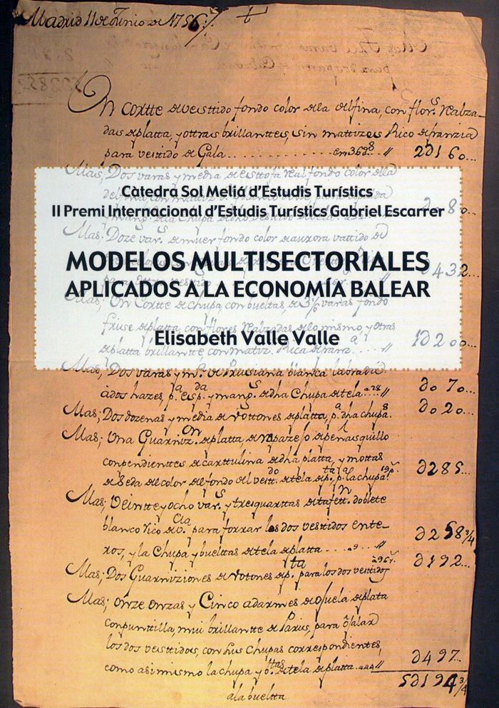 MODELOS MULTISECTORIALES APLICADOS A LA ECONOMIA BALEAR, de VALLE VALLE | portada del libro