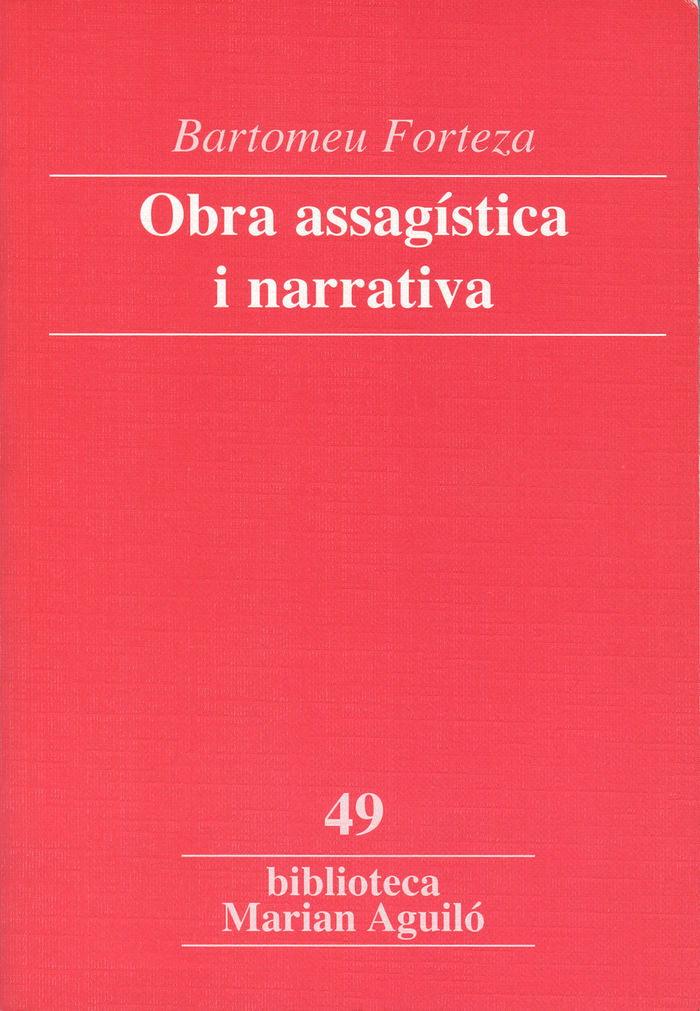Obra assagística i narrativa, de Forteza Pinya | portada del libro