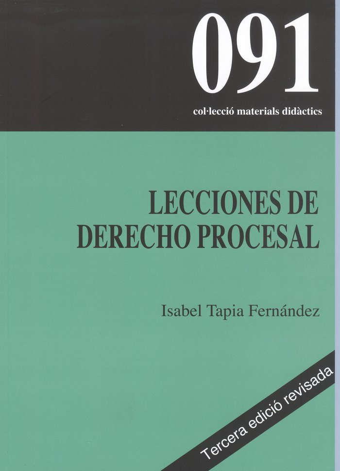 LECCIONES DE DERECHO PROCESAL, de TAPIA FERNANDEZ, ISABEL | portada del libro