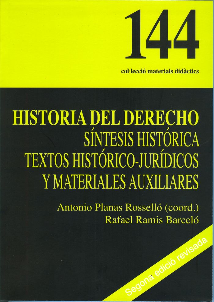 Historia del derecho, de Ramis Barceló, Rafael | portada del libro