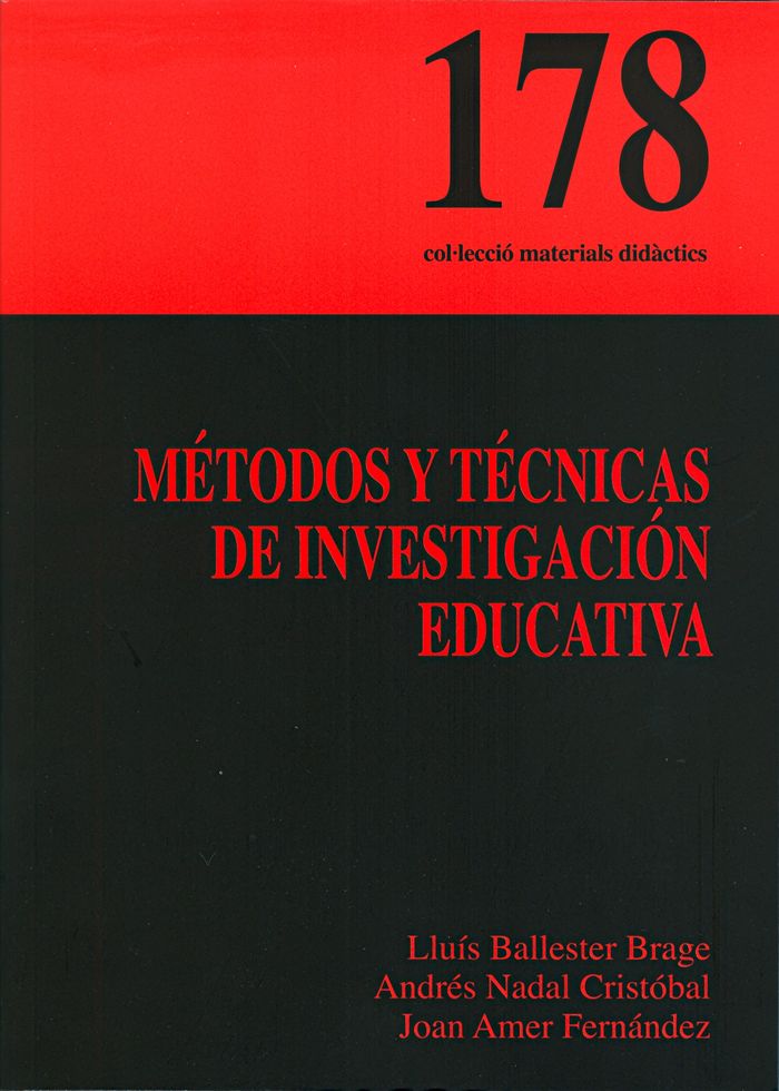MéTODOS Y TéCNICAS DE INVESTIGACIóN EDUCATIVA, de BALLESTER BRAGE | portada del libro