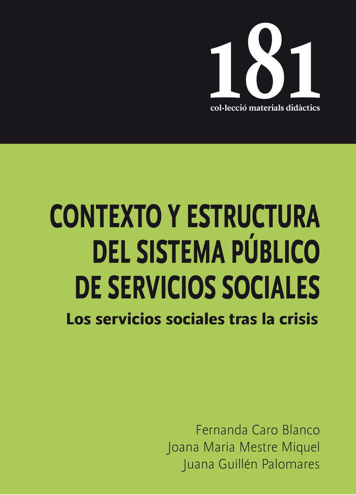 Contexto y estructura del sistema público de servicios sociales, de Caro Blanco, Fernanda | portada del libro