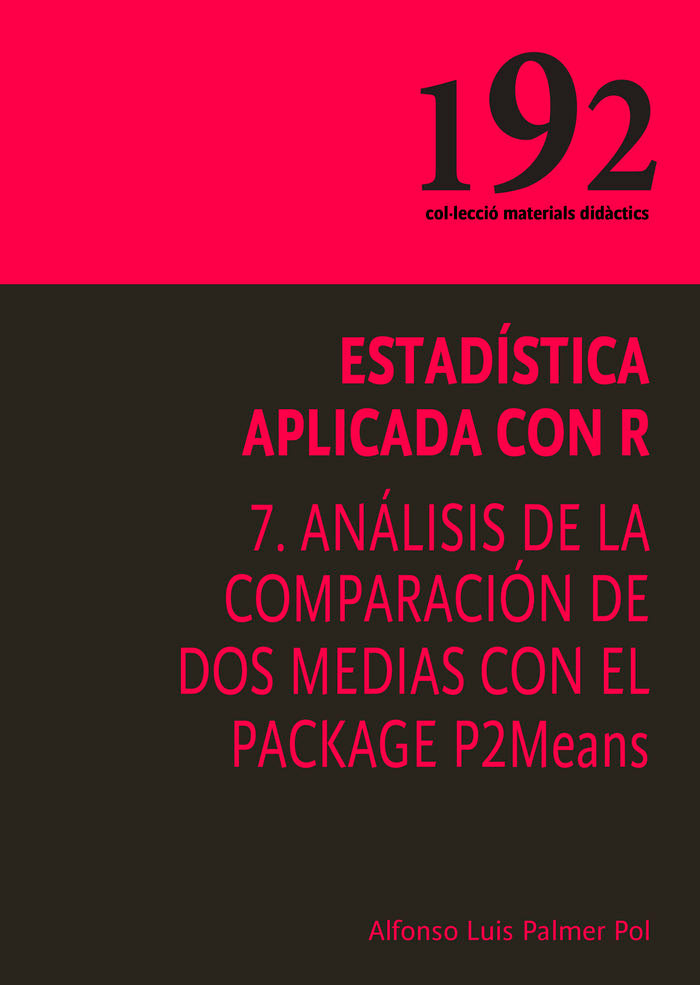 ESTADISTICA APLICADA CON R, de PALMER POL, ALFONSO LUIS | portada del libro