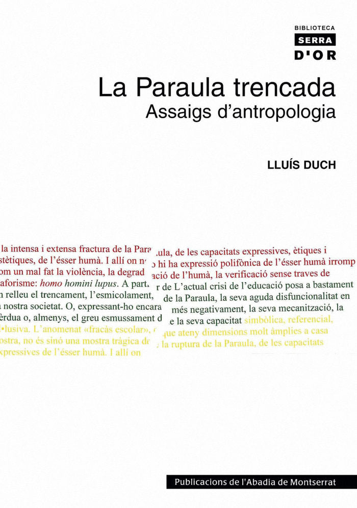 La paraula trencada, de Duch Álvarez, Lluís | portada del libro