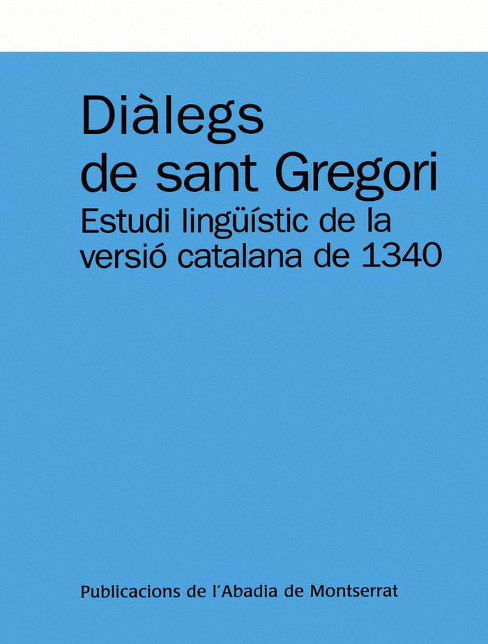Diàlegs de Sant Gregori, de Alegre i Urgell, Montserrat | portada del libro