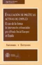EVALUACION DE POLITICAS ACTIVAS DE EMPLEO, de ANGEL RIVERO RECUENCO | portada del libro