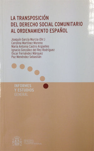 La transposición del Derecho social comunitario al ordenamiento español, de López Balaguer, Mercedes | portada del libro