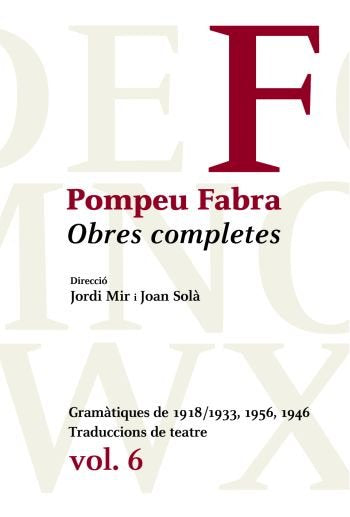 Obres Completes de Pompeu Fabra, 6, de Pompeu Fabra | portada del libro