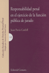 RESPONSABILIDAD PENAL EJERCICIO FUNCION PUBLICA JURADO, de PAVIA CARDELL | portada del libro