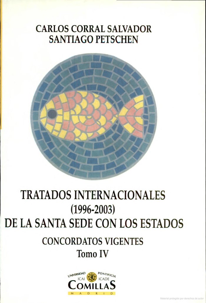 Tratados internacionales (1996-2003) de la Santa Sede con los estados, de Corral Salvador | portada del libro