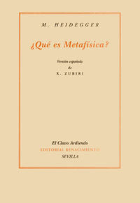 ソQUE ES METAFISICA? VERSION ESP, de Heidegger | portada del libro