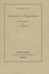 Gérmenes o fragmentos, de Novalis | portada del libro