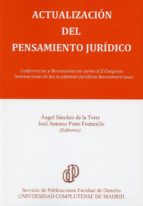 Actualización del pensamiento jurídico, de Ángel Sánchez de la Torre | portada del libro
