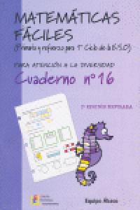Matemáticas fáciles 16, de Varios autores | portada del libro