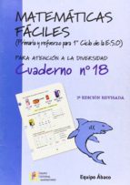 Matemáticas fáciles 18, de Varios autores | portada del libro