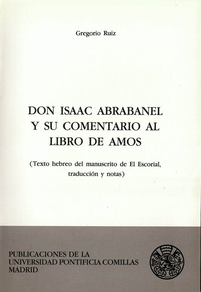 Don Isaac Abrabanel y su Comentario al libro de Amós, de Ruiz | portada del libro