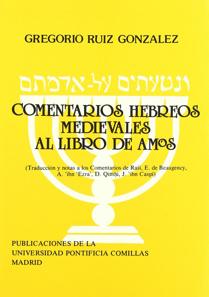 Comentarios hebreos medievales al libro de Amós, de Ruiz | portada del libro