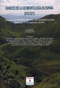Reunión nacional de geomorfología. 12. Septiembre 2012. Santander, de Varios autores | portada del libro