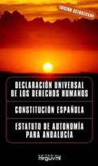 DERECHOS HUMANOS, CONSTITUCIÓN ESPAÑOLA, ESTATUTO ANDALUCÍA, de Varios autores | portada del libro