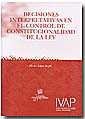 Decisiones interpretativas en el control de constitucionalidad de la Ley, de Héctor López Bofill | portada del libro
