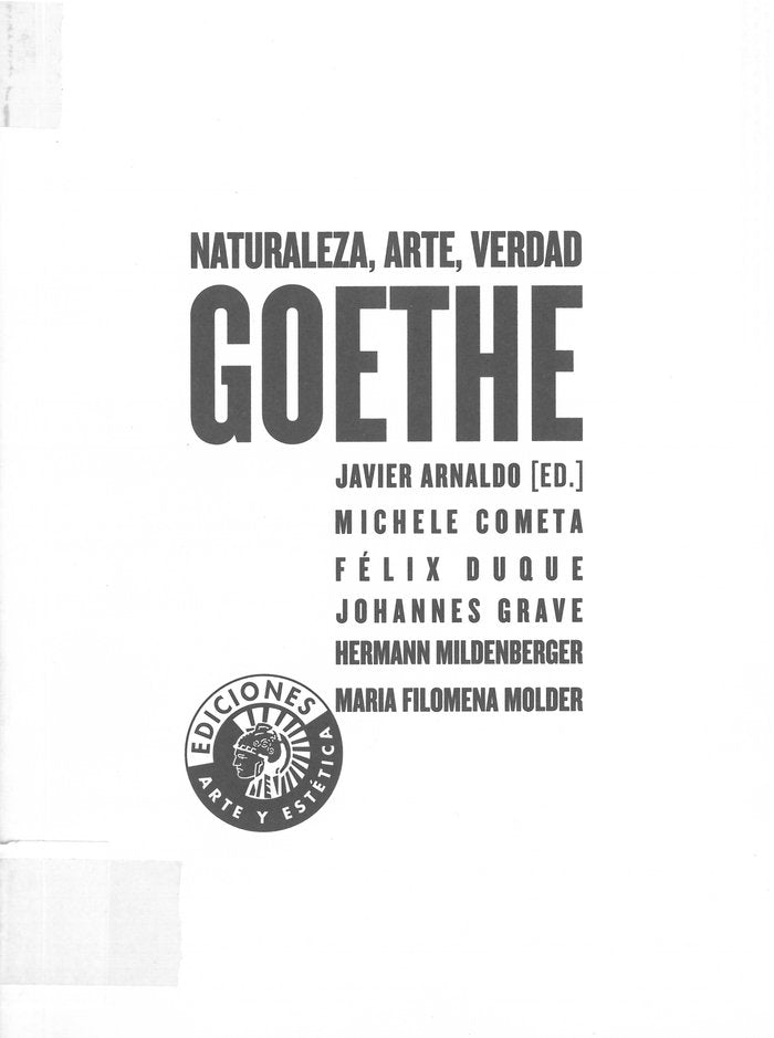 Goethe: naturaleza, arte, verdad | portada del libro