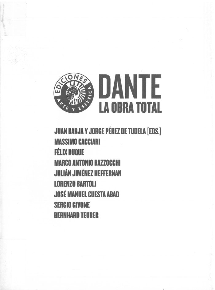 Dante. La obra total, de Pérez de Tudela, Jorge | portada del libro