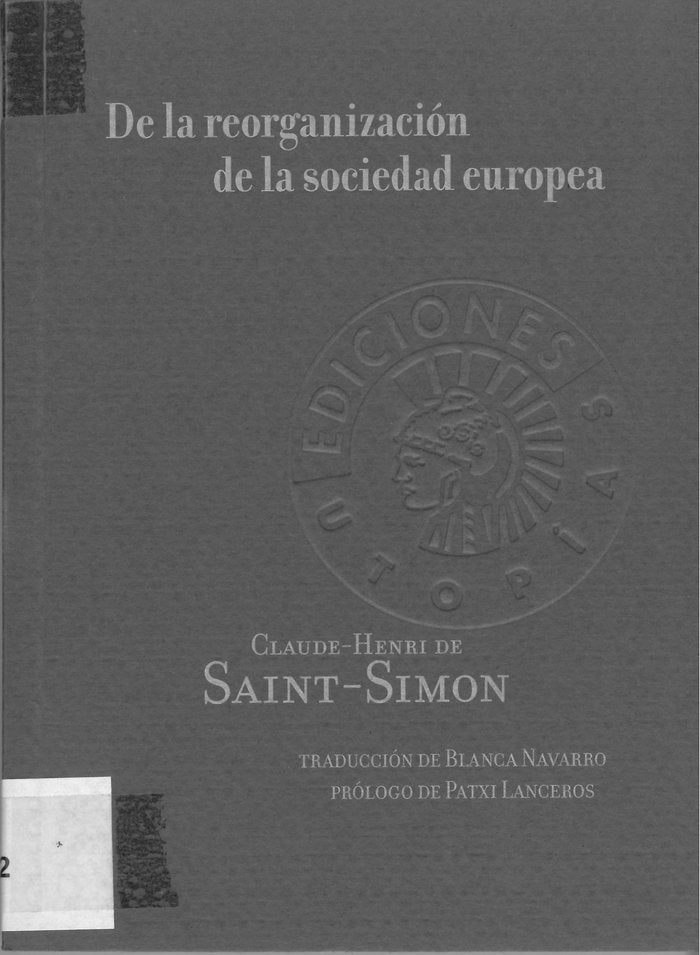 De la reorganización de la sociedad europea, de Saint-Simon, Claude-Henri de | portada del libro