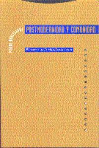 POSTMODERNIDAD Y COMUNIDAD 2ヲ, de Barcellona | portada del libro