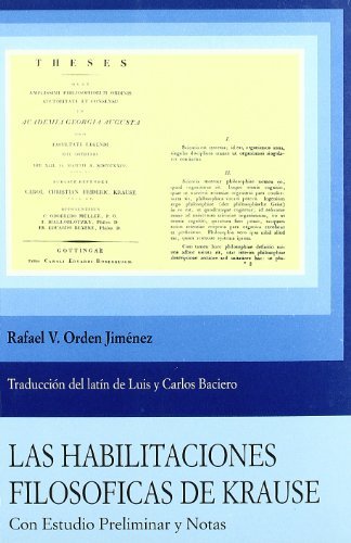 Las habilitaciones filosóficas de Krause, de Orden Jiménez | portada del libro