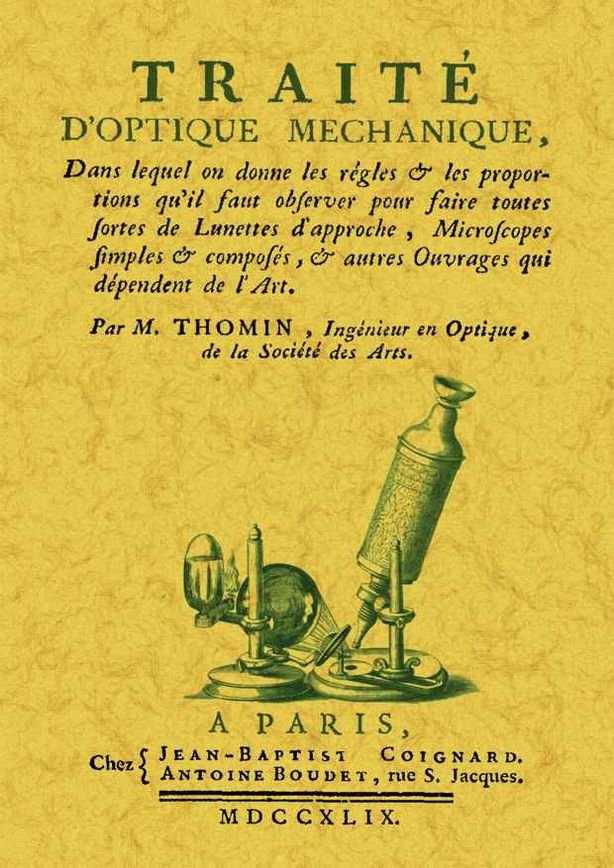 Traité d'optique mechanique, de Thomin, M. | portada del libro