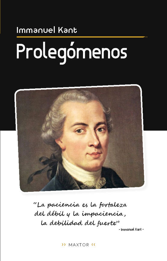 PROLEGOMENOS, de KANT, IMMANUEL | portada del libro
