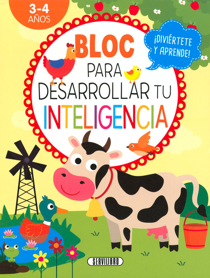 BLOC PARA DESARROLLAR TU INTELIGENCIA 3 4 AÑOS | portada del libro