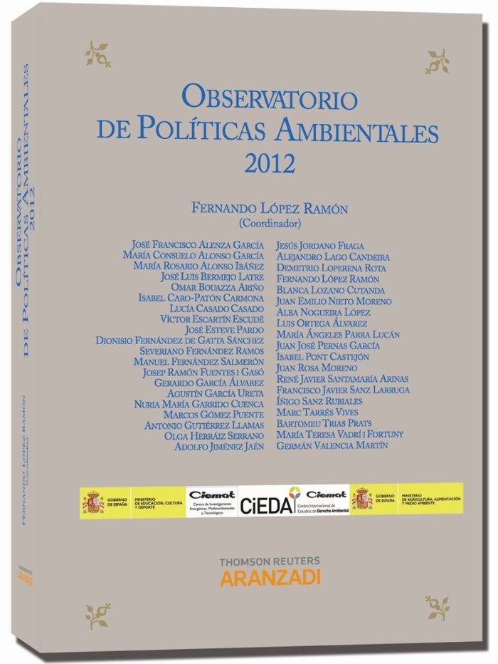 Observatorio de Políticas Ambientales 2012, de López Ramón, Fernando | portada del libro