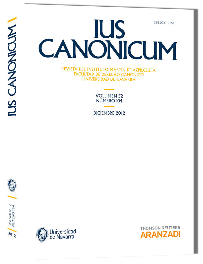 Ius Canonicum. (vol 52, nº 104) 2012, de OTADUY, JORGE | portada del libro