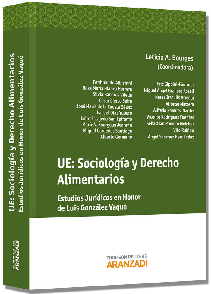 UE: Sociología y Derecho Alimentarios - Estudios Jurídicos en Honor de Luis González Vaqué, de Vidreras, Cristina | portada d