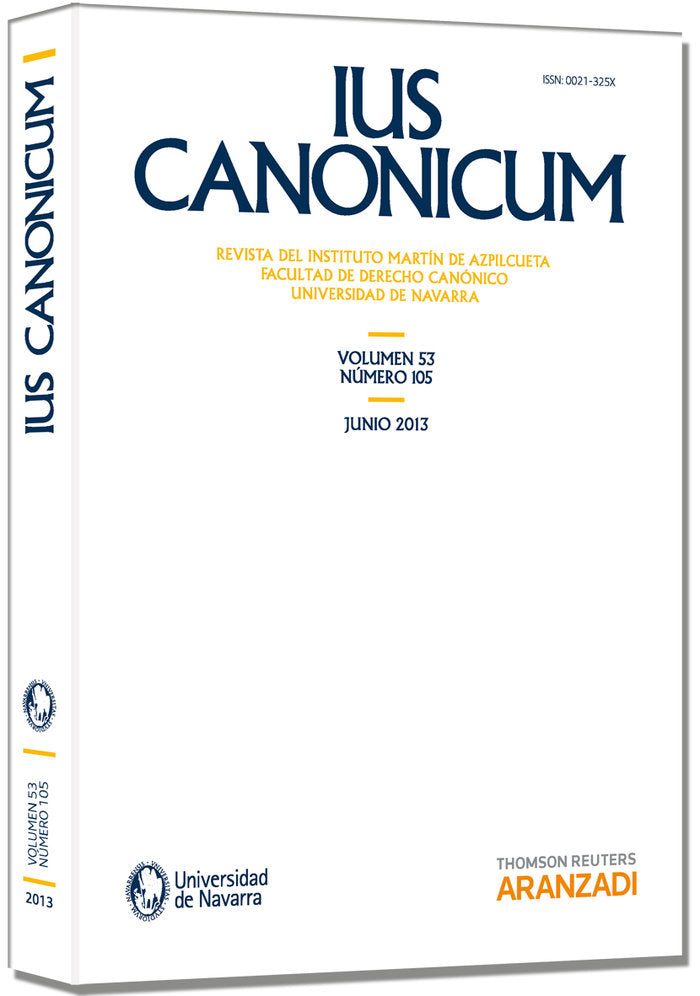 IUS Canonicum (vol 53, nº 105) 2013, de OTADUY,JORGE | portada del libro