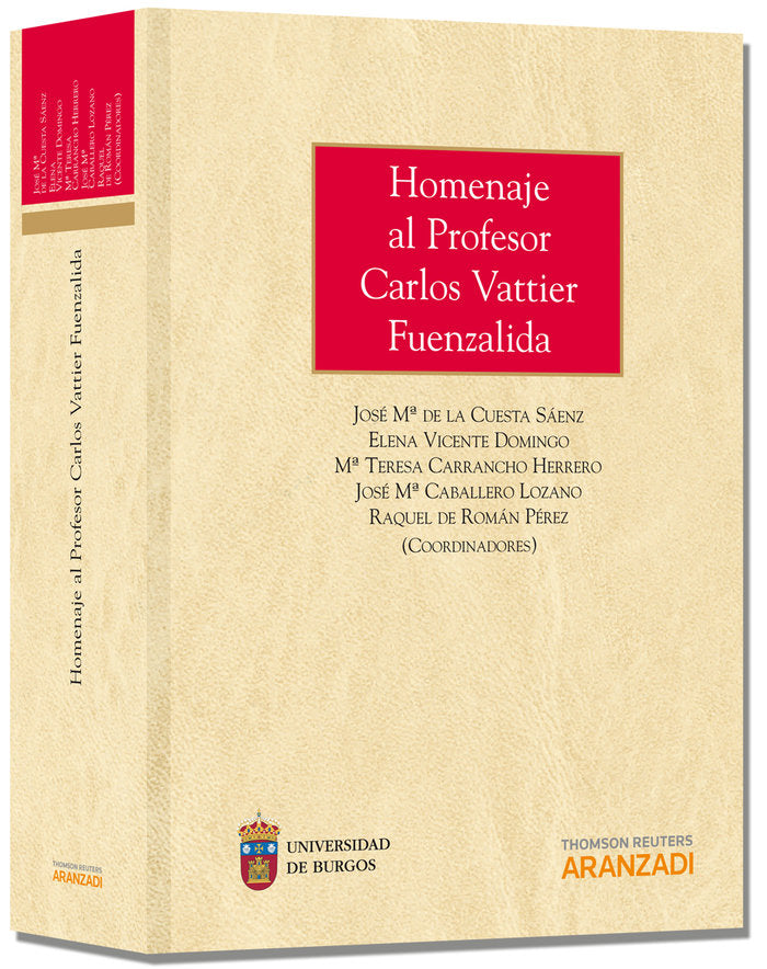 Homenaje al Profesor Carlos Vattier Fuenzalida, de Caballero Lozano, José Mª | portada del libro