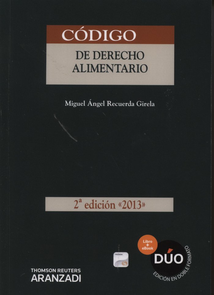 Código de derecho alimentario 2013, de AAVV | portada del libro