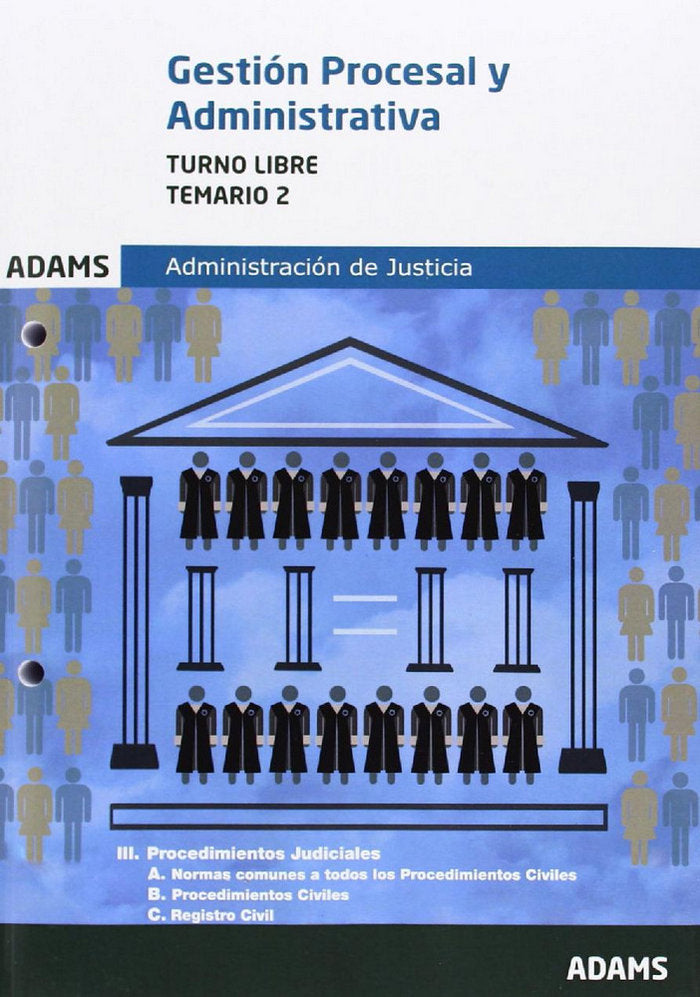 Gestión Procesal y Administrativa, turno libre. Temario 2, de Varios autores | portada del libro