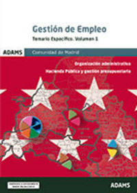 Gestión de Empleo, Comunidad de Madrid. Temario específico 1, de Varios autores | portada del libro